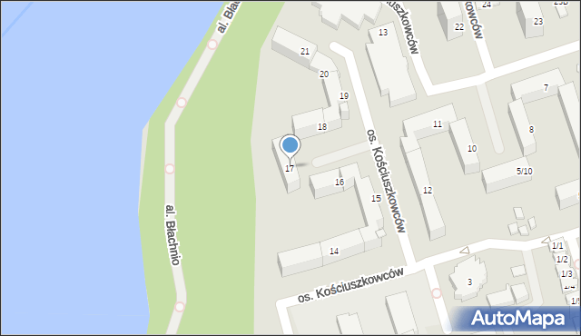 Swarzędz, Osiedle Kościuszkowców, 17, mapa Swarzędz