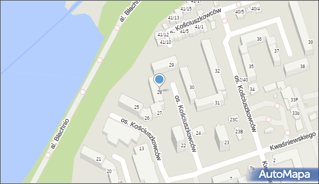 Swarzędz, Osiedle Kościuszkowców, 28, mapa Swarzędz