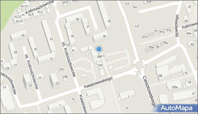Swarzędz, Osiedle Kościuszkowców, 33F, mapa Swarzędz