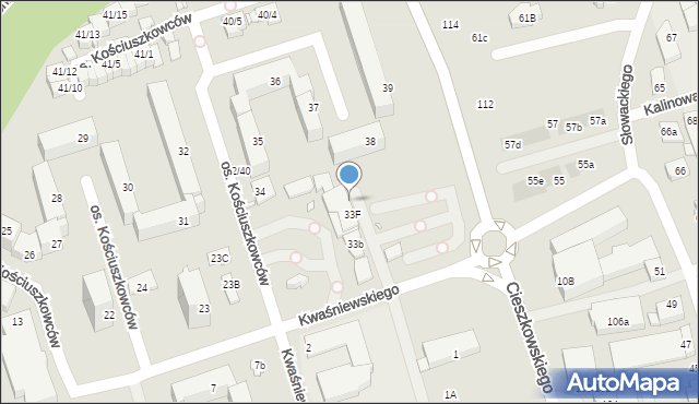 Swarzędz, Osiedle Kościuszkowców, 33h, mapa Swarzędz