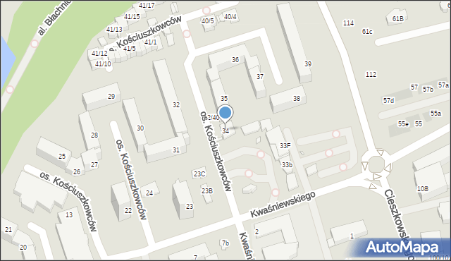 Swarzędz, Osiedle Kościuszkowców, 34, mapa Swarzędz