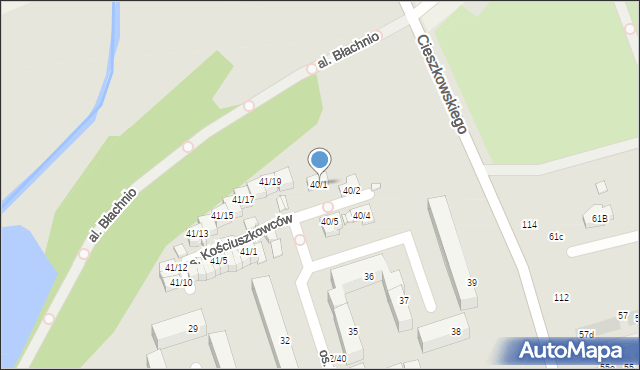 Swarzędz, Osiedle Kościuszkowców, 40/1, mapa Swarzędz