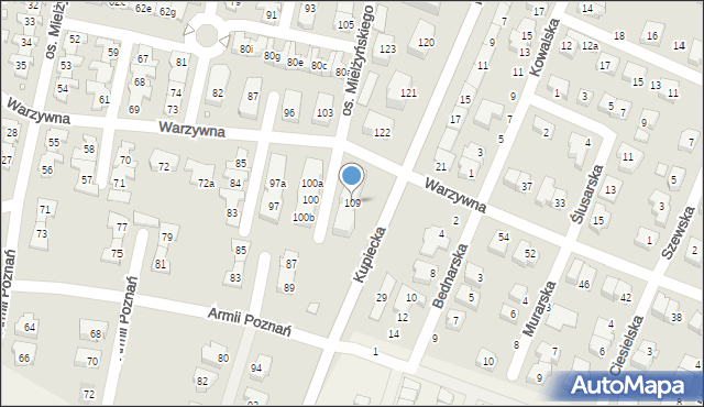 Swarzędz, Osiedle Mielżyńskiego Macieja, 109, mapa Swarzędz