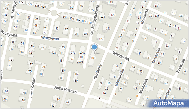 Swarzędz, Osiedle Mielżyńskiego Macieja, 109a, mapa Swarzędz
