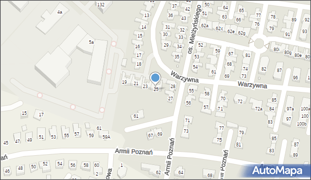 Swarzędz, Osiedle Mielżyńskiego Macieja, 25, mapa Swarzędz