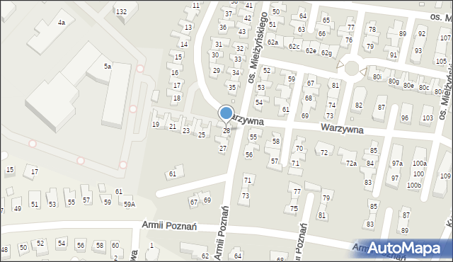 Swarzędz, Osiedle Mielżyńskiego Macieja, 28, mapa Swarzędz