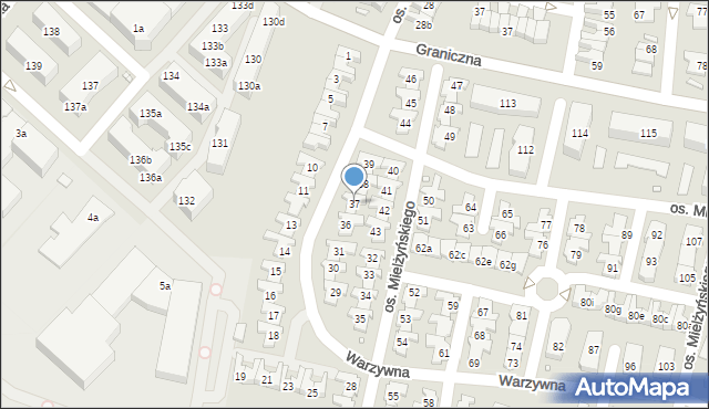 Swarzędz, Osiedle Mielżyńskiego Macieja, 37, mapa Swarzędz