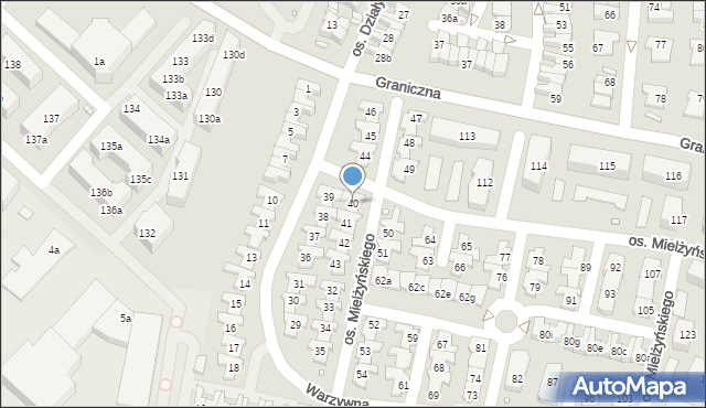 Swarzędz, Osiedle Mielżyńskiego Macieja, 40, mapa Swarzędz