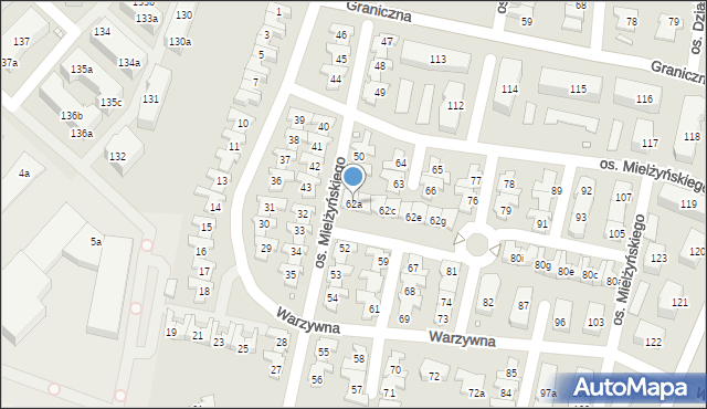 Swarzędz, Osiedle Mielżyńskiego Macieja, 62a, mapa Swarzędz