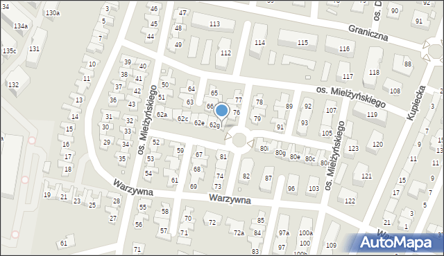 Swarzędz, Osiedle Mielżyńskiego Macieja, 62h, mapa Swarzędz