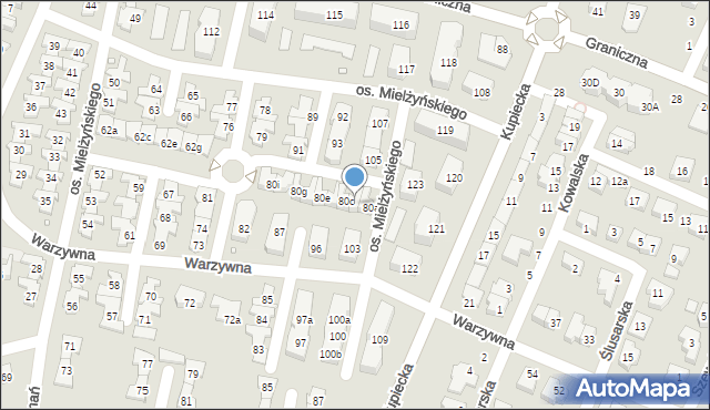 Swarzędz, Osiedle Mielżyńskiego Macieja, 80b, mapa Swarzędz