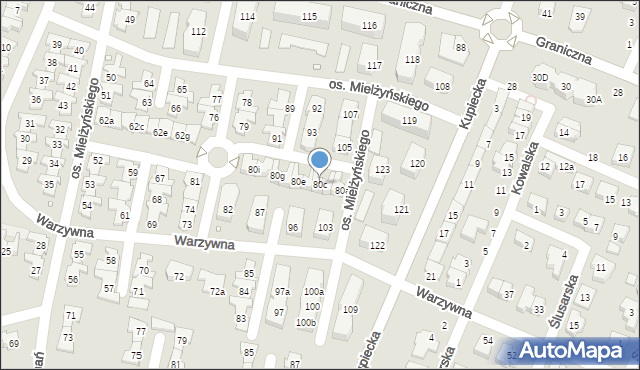 Swarzędz, Osiedle Mielżyńskiego Macieja, 80c, mapa Swarzędz