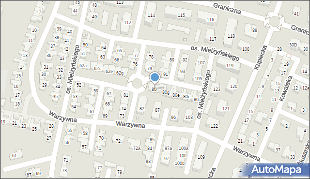 Swarzędz, Osiedle Mielżyńskiego Macieja, 80i, mapa Swarzędz