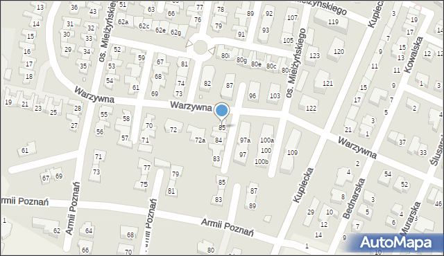 Swarzędz, Osiedle Mielżyńskiego Macieja, 85, mapa Swarzędz
