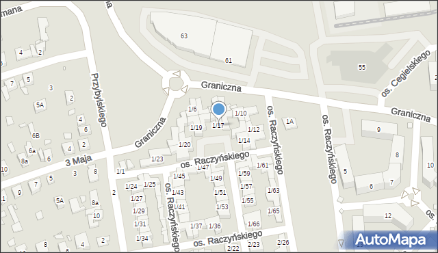 Swarzędz, Osiedle Raczyńskiego Edwarda, 1/17, mapa Swarzędz