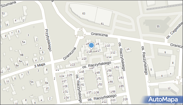 Swarzędz, Osiedle Raczyńskiego Edwarda, 1/18, mapa Swarzędz