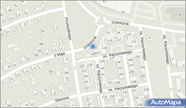 Swarzędz, Osiedle Raczyńskiego Edwarda, 1/23, mapa Swarzędz