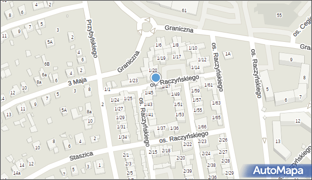 Swarzędz, Osiedle Raczyńskiego Edwarda, 1/46, mapa Swarzędz