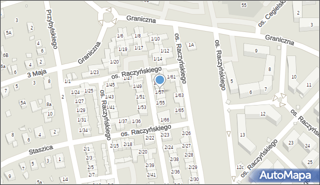 Swarzędz, Osiedle Raczyńskiego Edwarda, 1/57, mapa Swarzędz