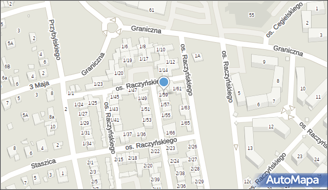 Swarzędz, Osiedle Raczyńskiego Edwarda, 1/59, mapa Swarzędz