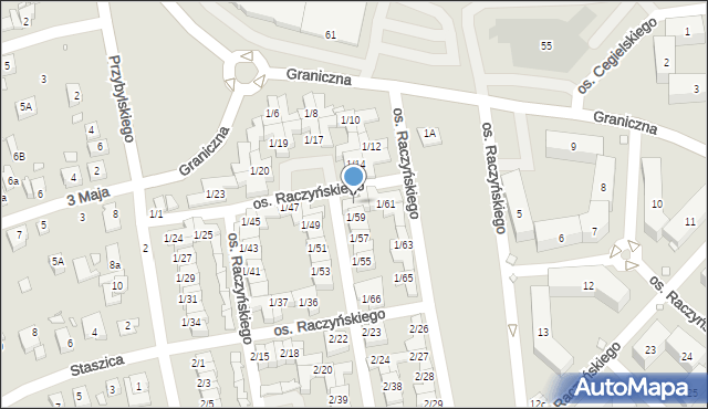 Swarzędz, Osiedle Raczyńskiego Edwarda, 1/60, mapa Swarzędz