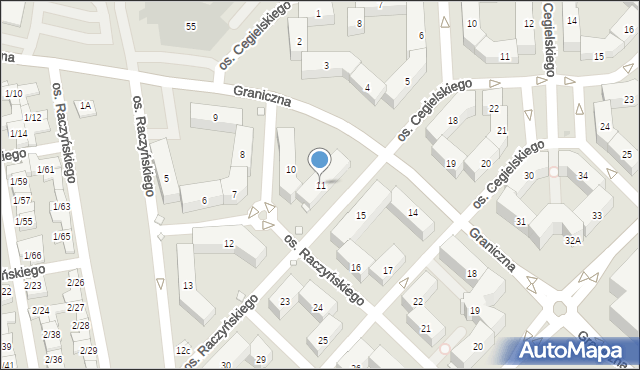 Swarzędz, Osiedle Raczyńskiego Edwarda, 11, mapa Swarzędz