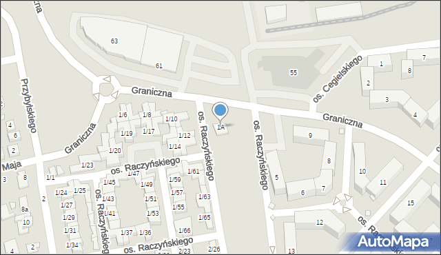 Swarzędz, Osiedle Raczyńskiego Edwarda, 1A, mapa Swarzędz
