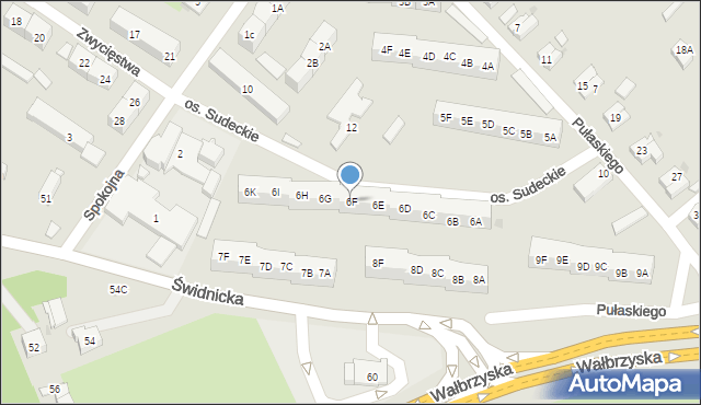 Świebodzice, Osiedle Sudeckie, 6F, mapa Świebodzice