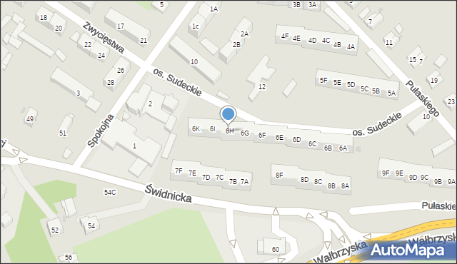 Świebodzice, Osiedle Sudeckie, 6H, mapa Świebodzice