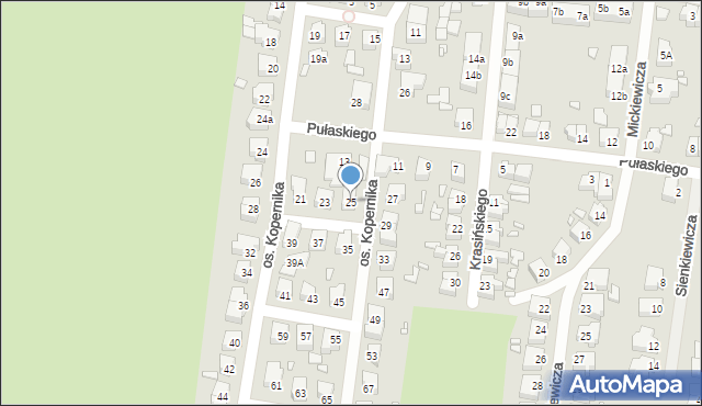 Świebodzin, Osiedle Kopernika Mikołaja, 25, mapa Świebodzin