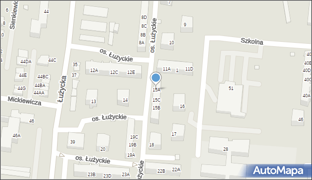 Świebodzin, Osiedle Łużyckie, 15A, mapa Świebodzin
