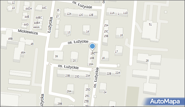 Świebodzin, Osiedle Łużyckie, 19C, mapa Świebodzin