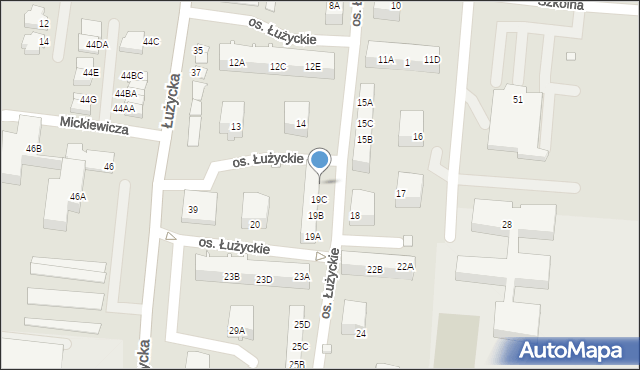 Świebodzin, Osiedle Łużyckie, 19D, mapa Świebodzin