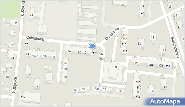 Świebodzin, Osiedle Łużyckie, 1F, mapa Świebodzin