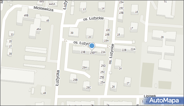 Świebodzin, Osiedle Łużyckie, 23D, mapa Świebodzin