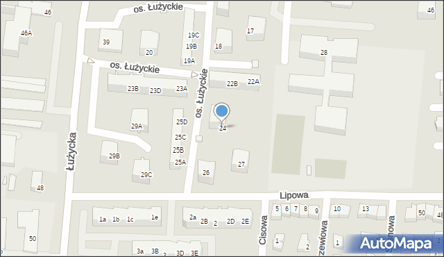 Świebodzin, Osiedle Łużyckie, 24, mapa Świebodzin