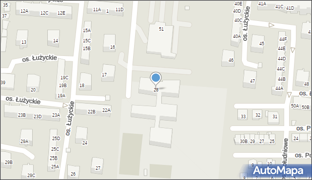 Świebodzin, Osiedle Łużyckie, 28, mapa Świebodzin