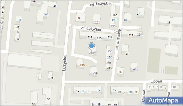 Świebodzin, Osiedle Łużyckie, 29A, mapa Świebodzin
