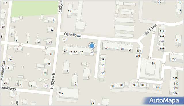 Świebodzin, Osiedle Łużyckie, 2F, mapa Świebodzin