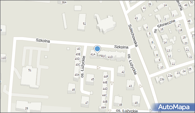Świebodzin, Osiedle Łużyckie, 41B, mapa Świebodzin