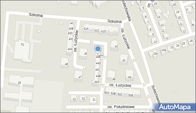 Świebodzin, Osiedle Łużyckie, 44E, mapa Świebodzin