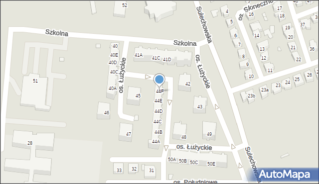 Świebodzin, Osiedle Łużyckie, 44F, mapa Świebodzin
