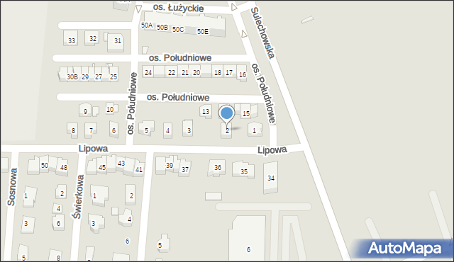 Świebodzin, Osiedle Południowe, 2, mapa Świebodzin