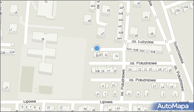 Świebodzin, Osiedle Południowe, 33, mapa Świebodzin