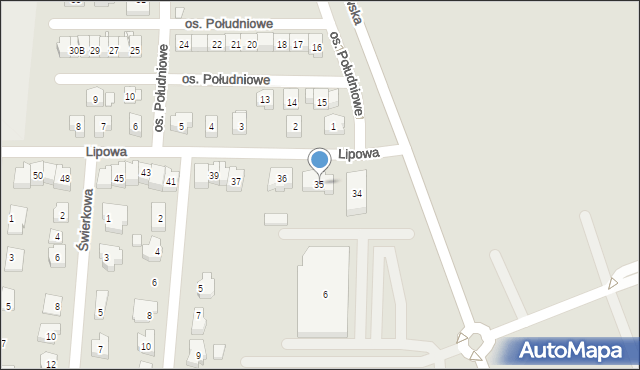 Świebodzin, Osiedle Południowe, 35, mapa Świebodzin