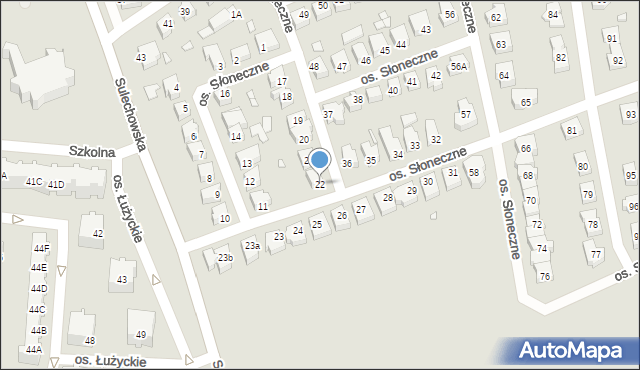 Świebodzin, Osiedle Słoneczne, 22, mapa Świebodzin