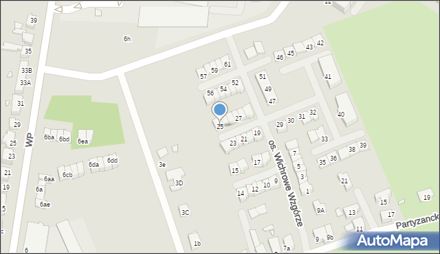 Świebodzin, Osiedle Wichrowe Wzgórze, 25, mapa Świebodzin