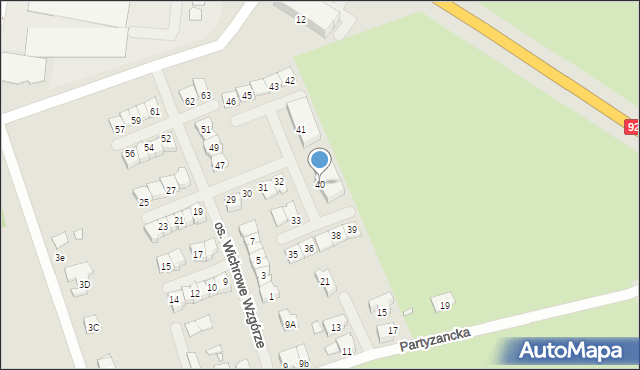 Świebodzin, Osiedle Wichrowe Wzgórze, 40, mapa Świebodzin