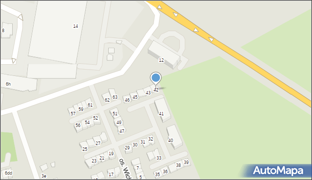 Świebodzin, Osiedle Wichrowe Wzgórze, 42, mapa Świebodzin