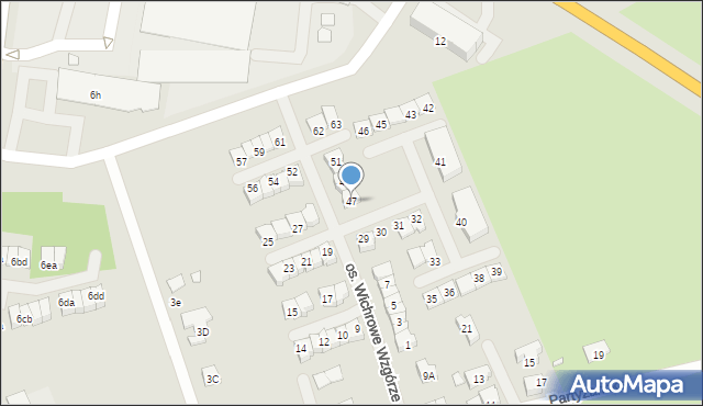 Świebodzin, Osiedle Wichrowe Wzgórze, 47, mapa Świebodzin